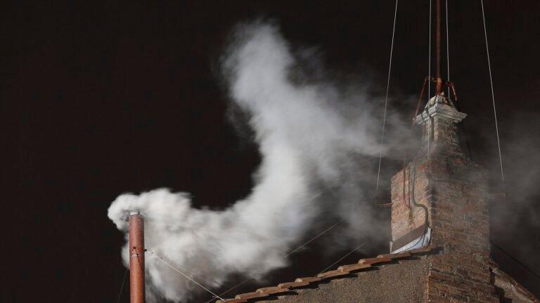 WHITE SMOKE CHIMNEY SISTINE CHAPEL
