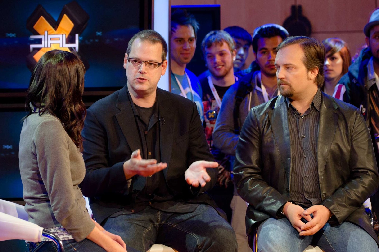 Ray Muzyka y Greg Zeschuk, cofundadores de BioWare, durante una entrevista en 2011