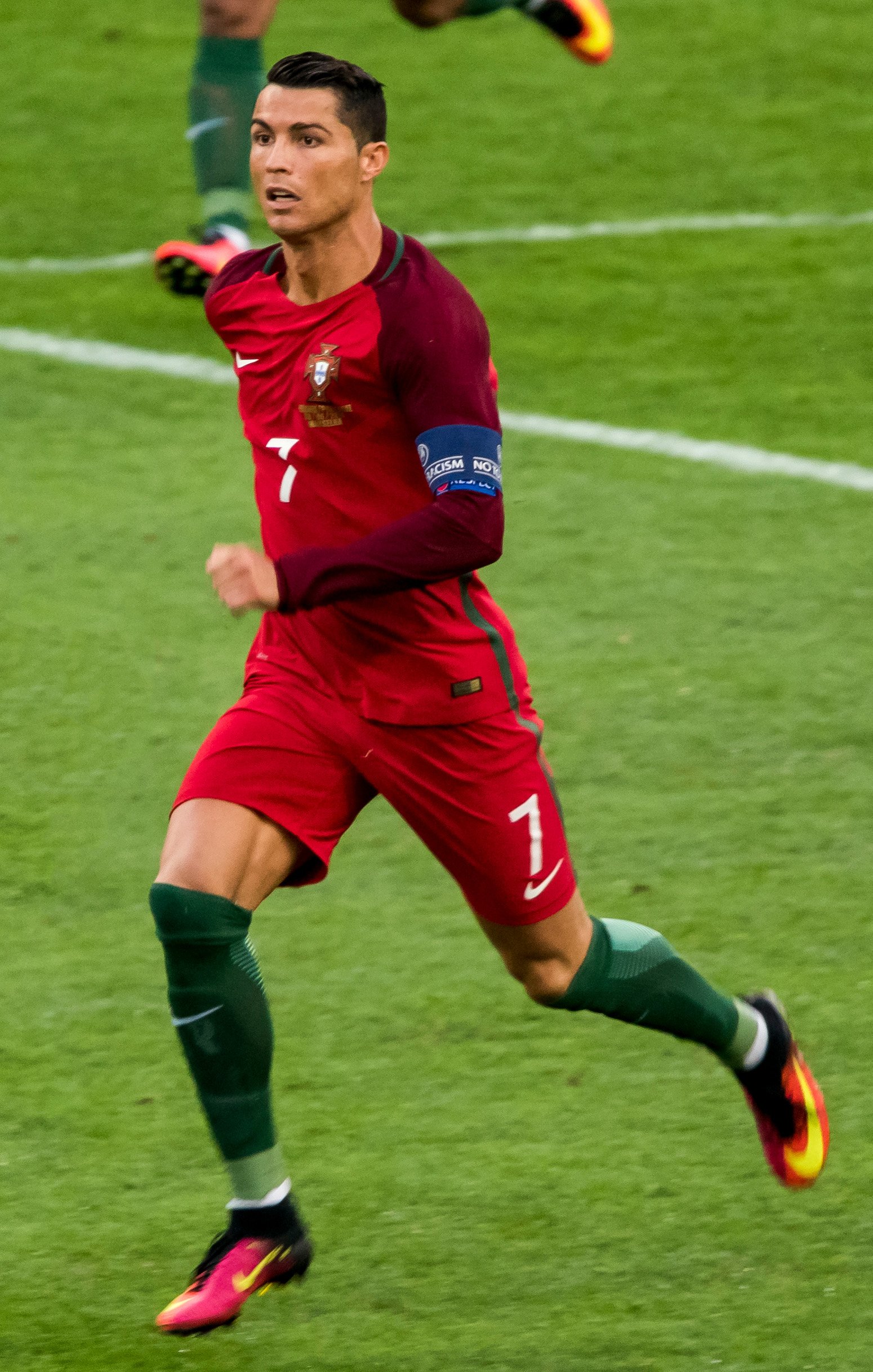 Cristiano Ronaldo en acción con la selección de Portugal