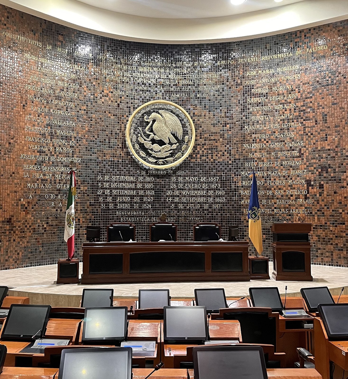 Salón de plenos del Congreso del Estado de Jalisco