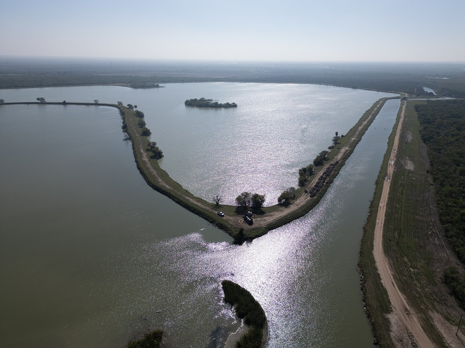 Fotografía aérea del Valle del Río Grande, en la frontera entre Texas y Tamaulipas