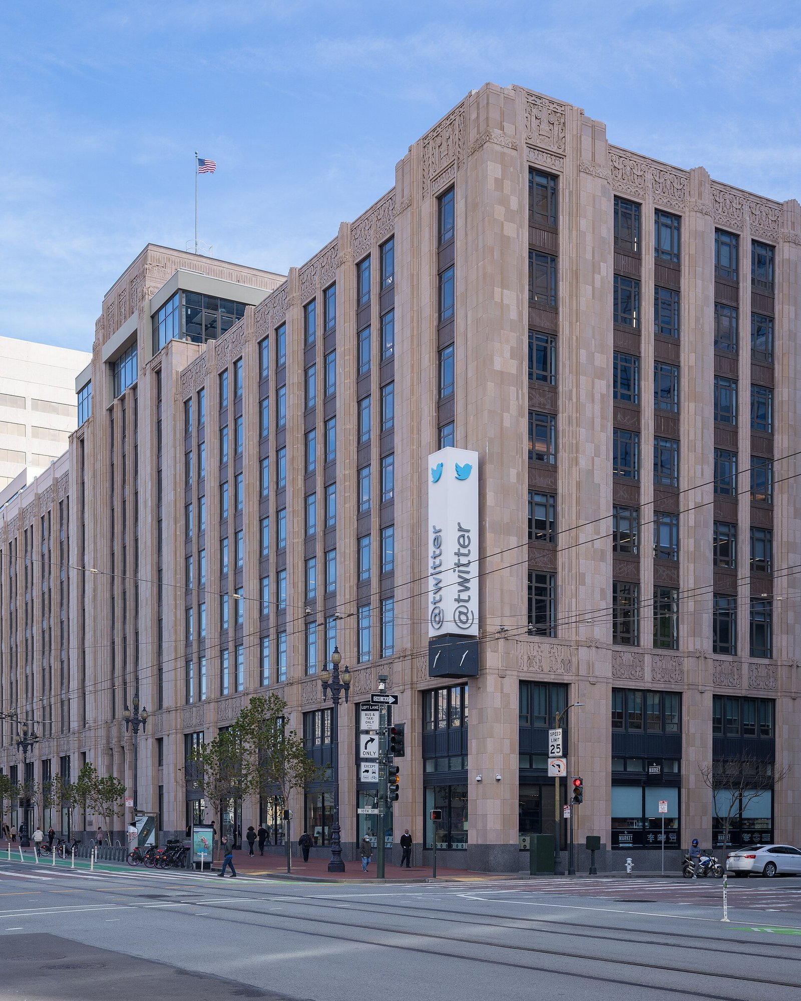 Fachada del edificio de Twitter en San Francisco en enero de 2023