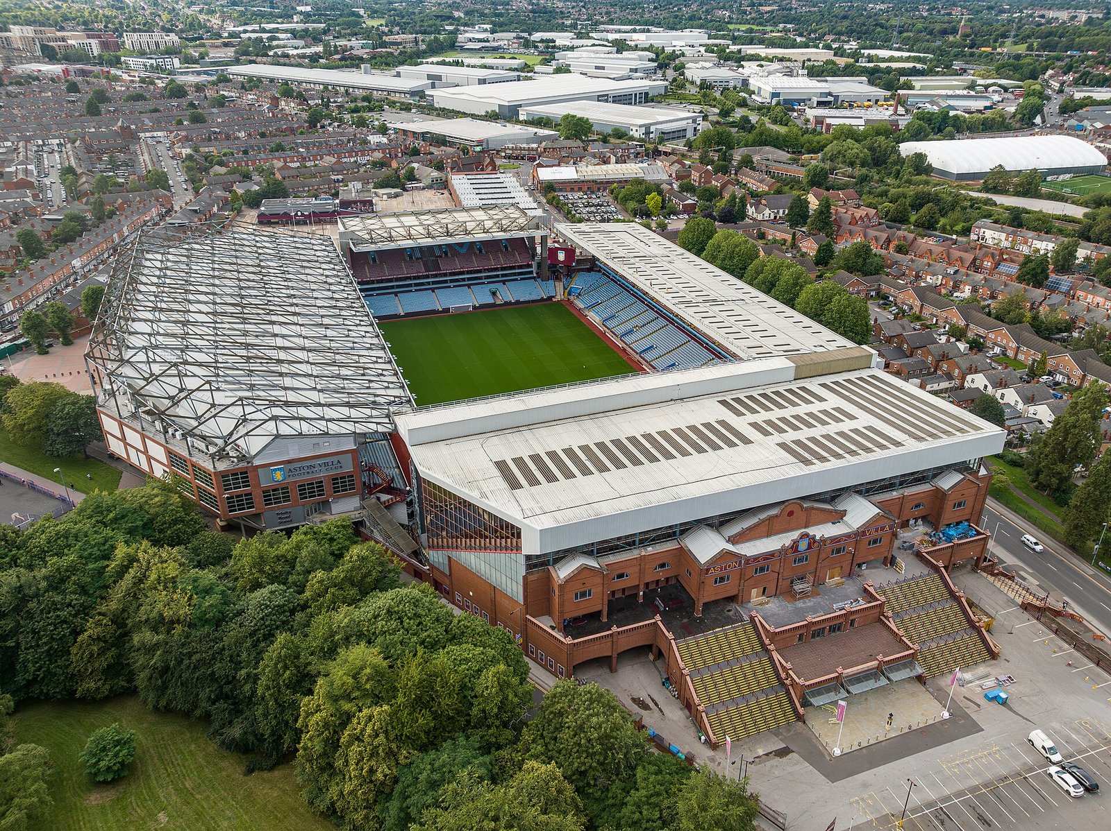 Vista aérea del estadio Villa Park en Birmingham